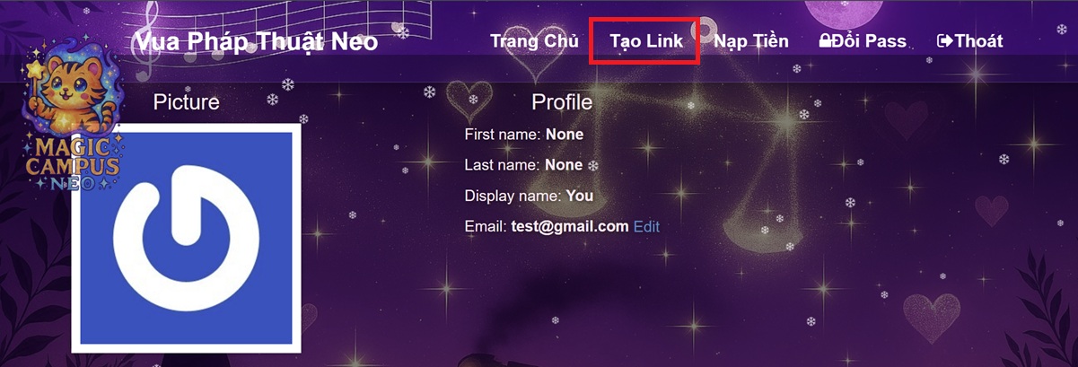 Tab Tạo link